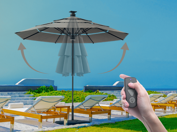Above Height 2 Premium Series 10ft Smart Umbrella with 8pcs Rib Lights and Sunbrella® Fabric