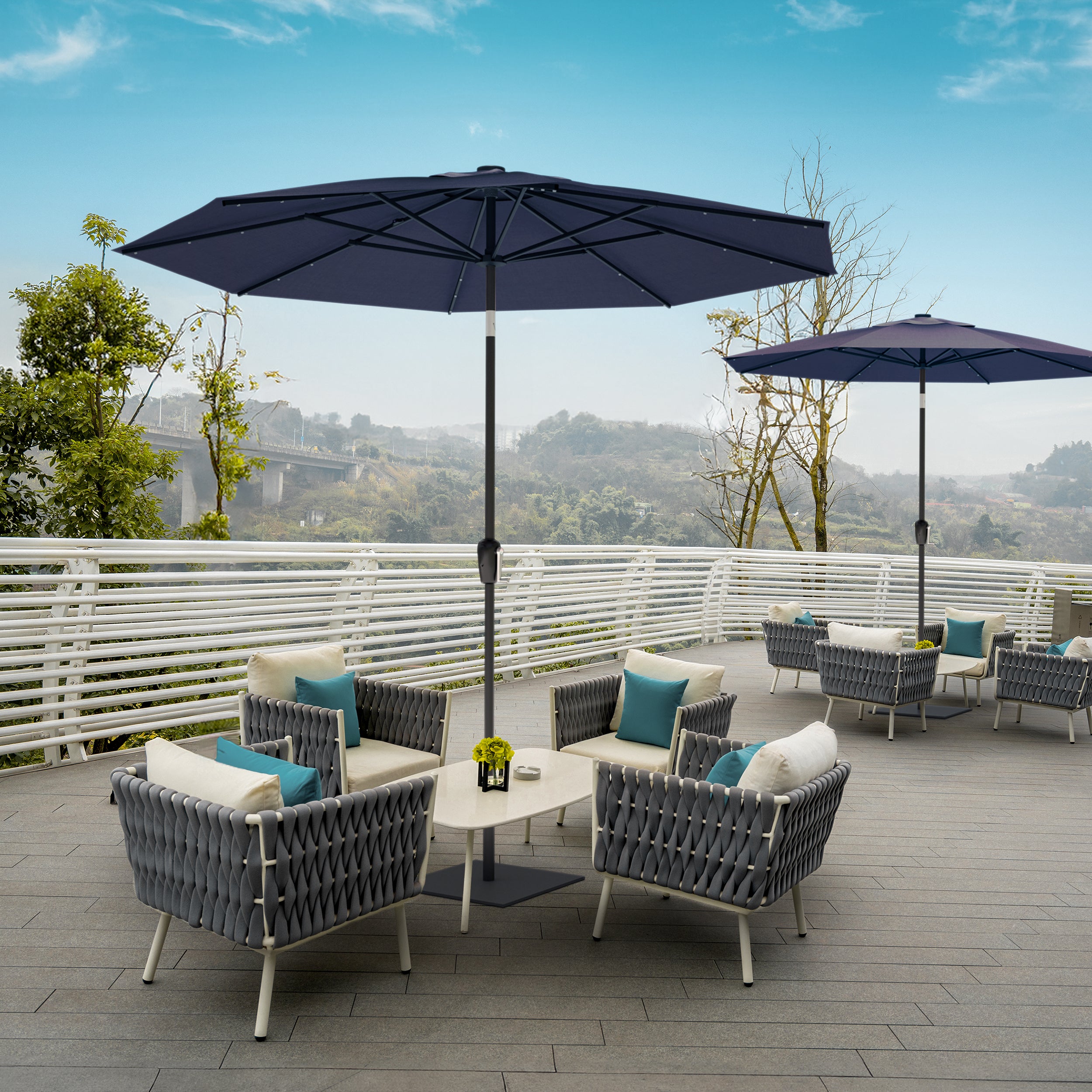 Above 10 Feet Solar LED Aluminum Patio Market Umbrella – The Above Above 10 Feet Solar LED Aluminum Patio Market Umbrella – The Above