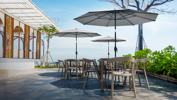 Tuffbrella™ 10ft Aluminum Patio Umbrella – Pewter / Sapphire