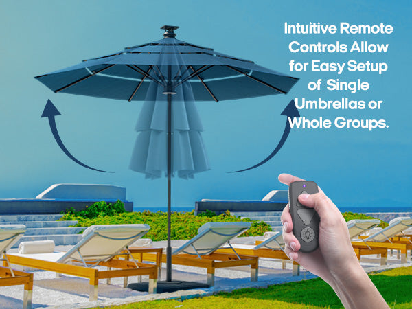 Above Height 2 Premium Series 10ft Smart Umbrella with 8pcs Rib Lights and Sunbrella® Fabric