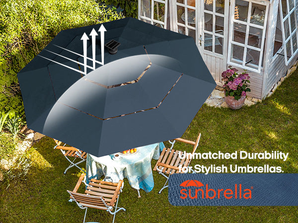 Above Height 2 Premium Series 10ft Smart Umbrella with 8pcs Rib Lights and Sunbrella® Fabric