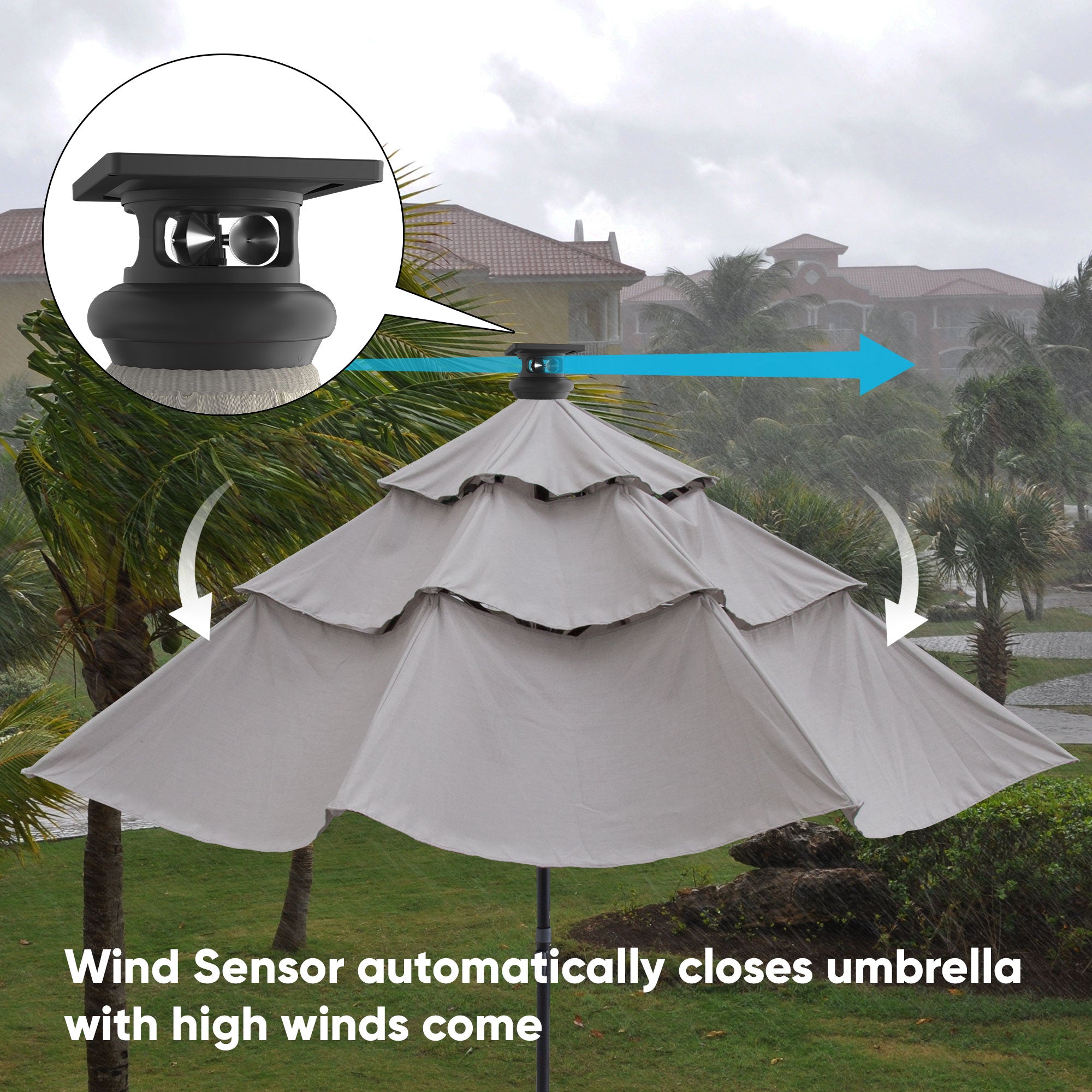 closes store for patio umbrella Height 2 Classic Smart Umbrella with Durata™ Fabric – The Above