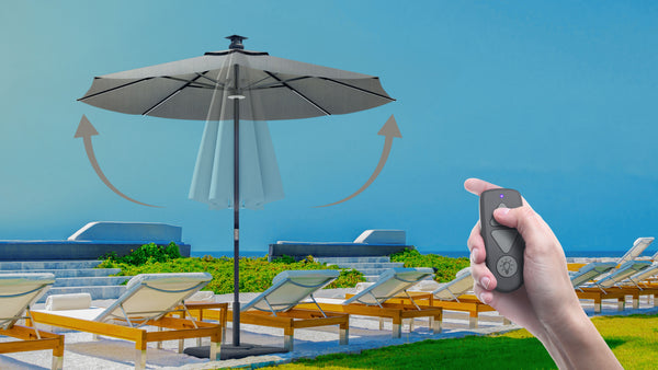Above Height 2 Premium Series 10ft Smart Umbrella with 8pcs Rib Lights and Sunbrella® Fabric