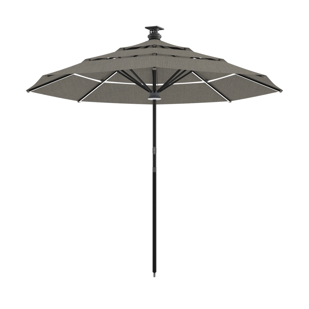 black sunbrella patio umbrella Above Height 2 Premium Series 10ft Smart Umbrella with 8pcs Rib Lights – The Above